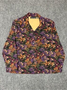 Vintage Briggs New York Floral Blazer Womens L Cottagecore